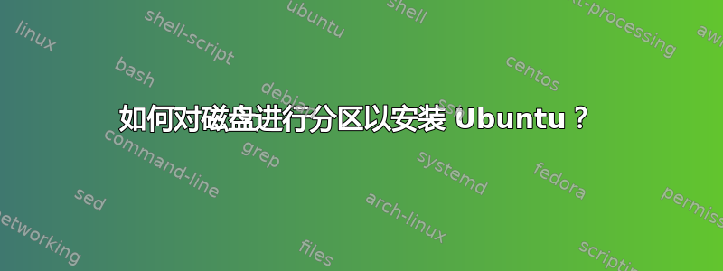 如何对磁盘进行分区以安装 Ubuntu？