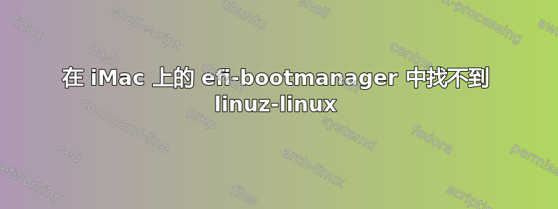 在 iMac 上的 efi-bootmanager 中找不到 linuz-linux