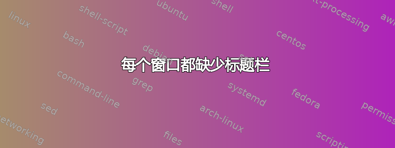 每个窗口都缺少标题栏