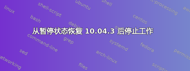 从暂停状态恢复 10.04.3 后停止工作 