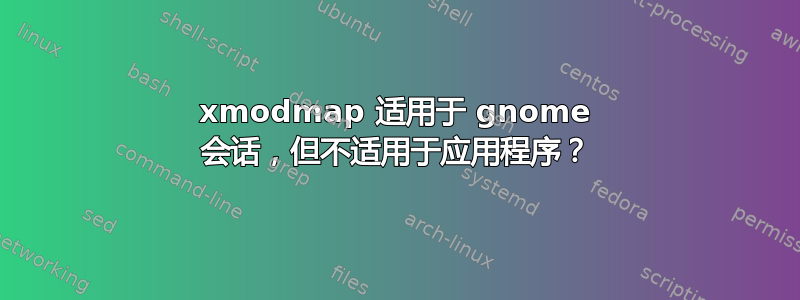 xmodmap 适用于 gnome 会话，但不适用于应用程序？