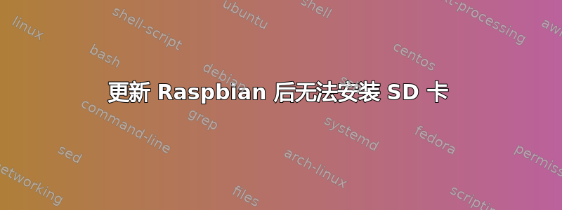 更新 Raspbian 后无法安装 SD 卡