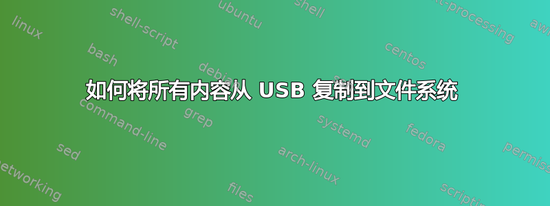 如何将所有内容从 USB 复制到文件系统