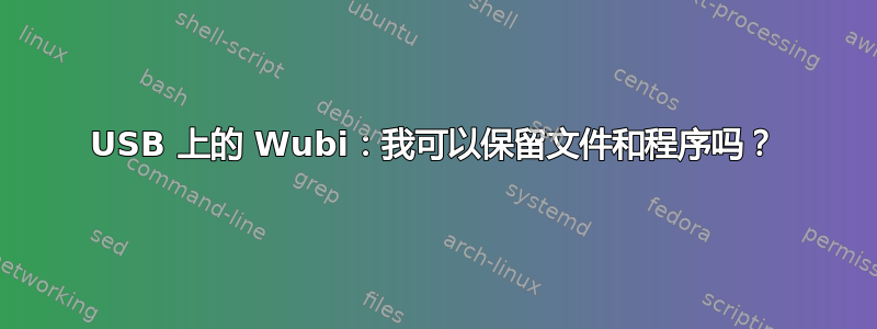 USB 上的 Wubi：我可以保留文件和程序吗？