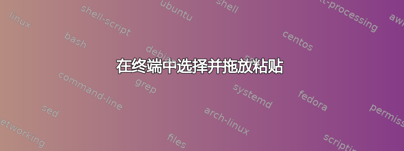 在终端中选择并拖放粘贴