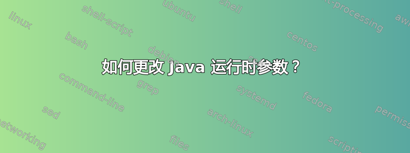 如何更改 Java 运行时参数？