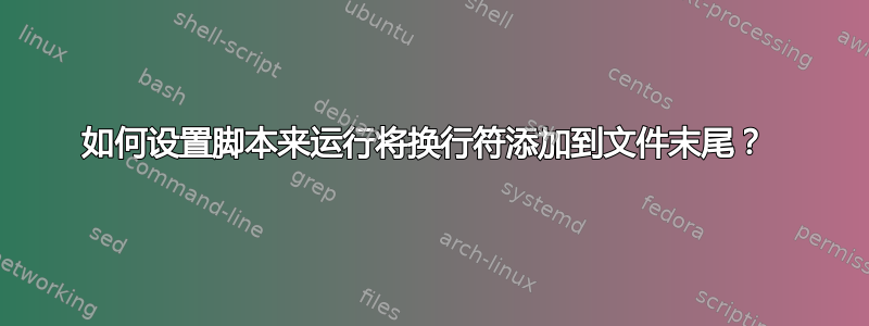 如何设置脚本来运行将换行符添加到文件末尾？ 