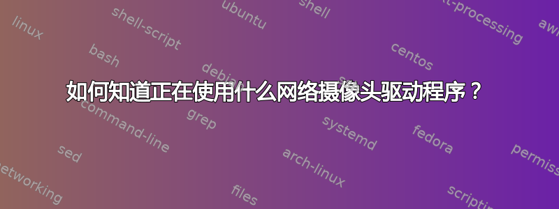 如何知道正在使用什么网络摄像头驱动程序？