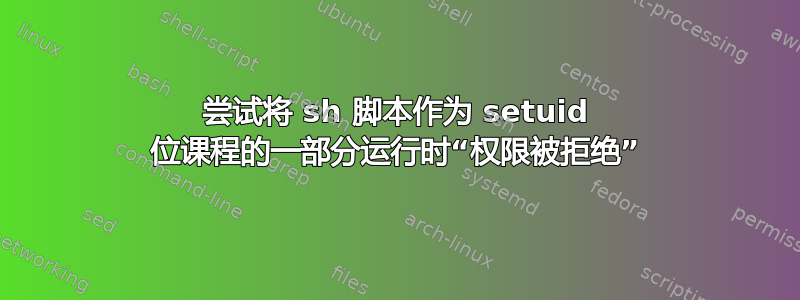 尝试将 sh 脚本作为 setuid 位课程的一部分运行时“权限被拒绝”