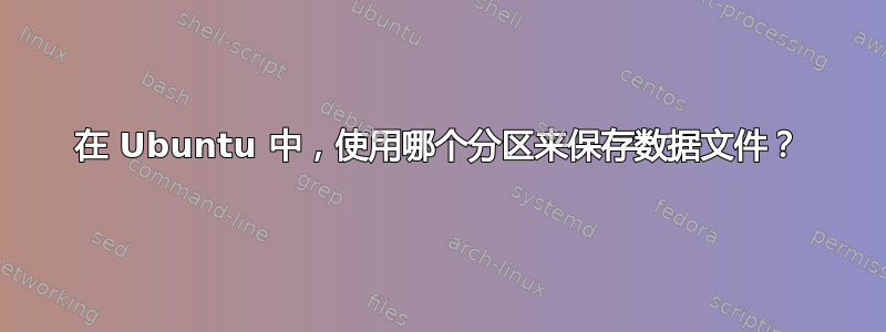 在 Ubuntu 中，使用哪个分区来保存数据文件？