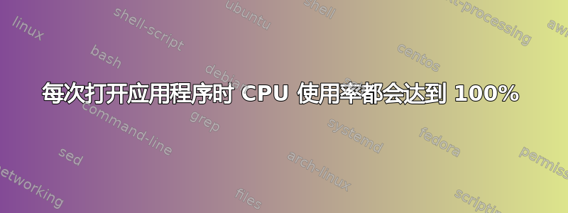 每次打开应用程序时 CPU 使用率都会达到 100%