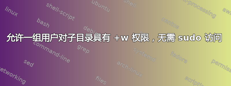 允许一组用户对子目录具有 +w 权限，无需 sudo 访问