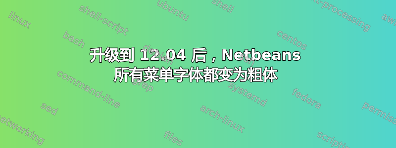 升级到 12.04 后，Netbeans 所有菜单字体都变为粗体