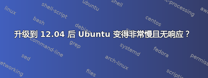 升级到 12.04 后 Ubuntu 变得非常慢且无响应？