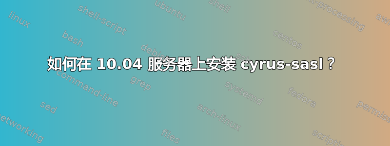 如何在 10.04 服务器上安装 cyrus-sasl？