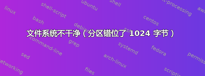 文件系统不干净（分区错位了 1024 字节）