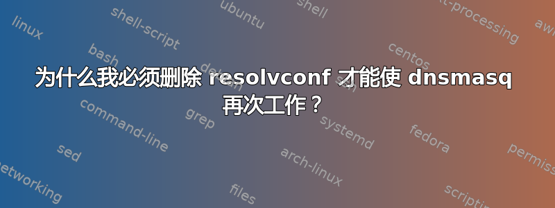 为什么我必须删除 resolvconf 才能使 dnsmasq 再次工作？