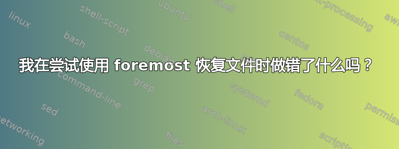 我在尝试使用 foremost 恢复文件时做错了什么吗？