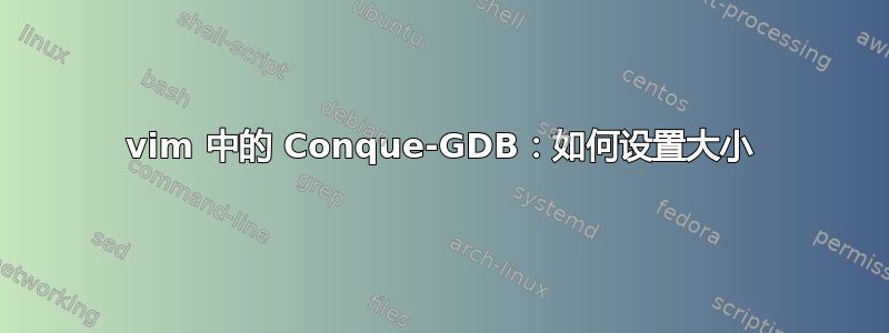 vim 中的 Conque-GDB：如何设置大小