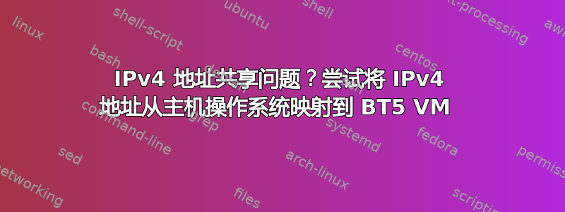 IPv4 地址共享问题？尝试将 IPv4 地址从主机操作系统映射到 BT5 VM 