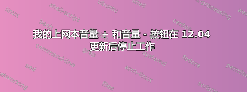 我的上网本音量 + 和音量 - 按钮在 12.04 更新后停止工作