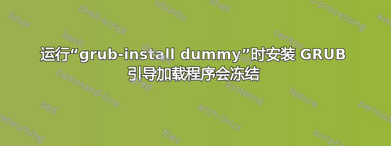 运行“grub-install dummy”时安装 GRUB 引导加载程序会冻结