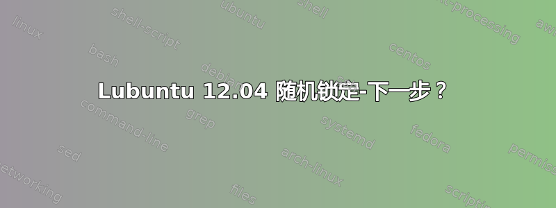 Lubuntu 12.04 随机锁定-下一步？