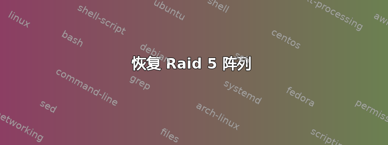 恢复 Raid 5 阵列