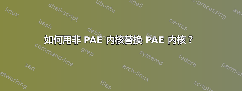 如何用非 PAE 内核替换 PAE 内核？