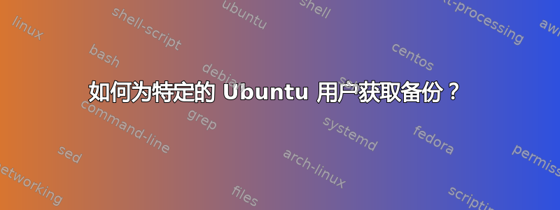 如何为特定的 Ubuntu 用户获取备份？