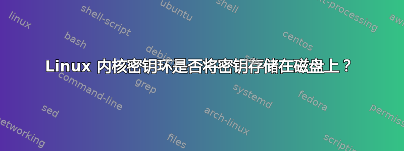 Linux 内核密钥环是否将密钥存储在磁盘上？