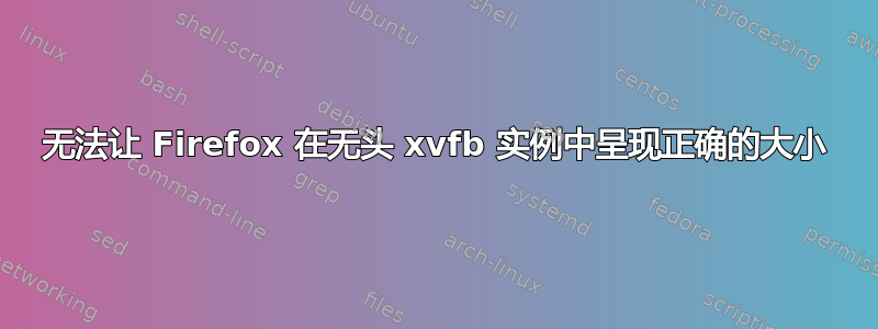 无法让 Firefox 在无头 xvfb 实例中呈现正确的大小