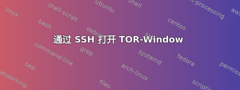 通过 SSH 打开 TOR-Window