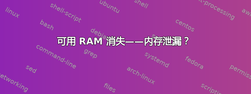 可用 RAM 消失——内存泄漏？