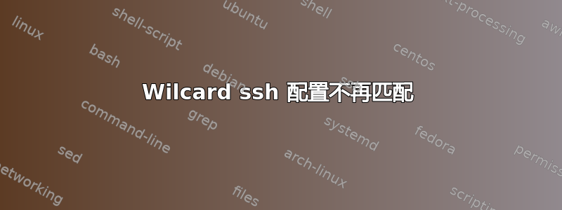 Wilcard ssh 配置不再匹配