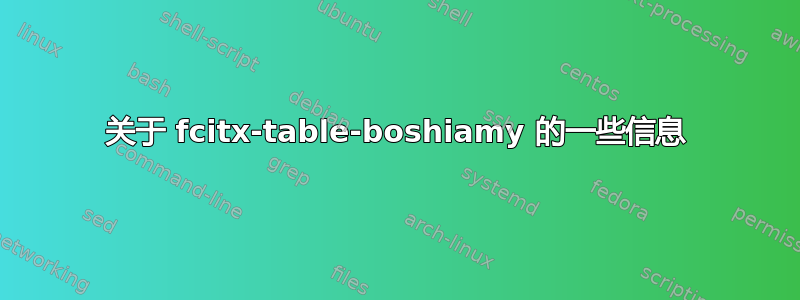 关于 fcitx-table-boshiamy 的一些信息