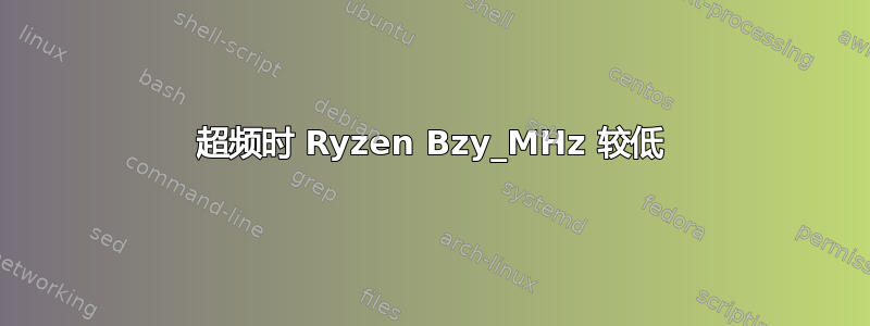 超频时 Ryzen Bzy_MHz 较低