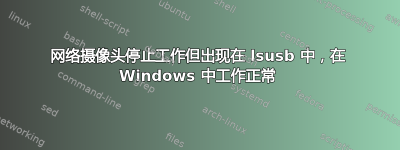 网络摄像头停止工作但出现在 lsusb 中，在 Windows 中工作正常