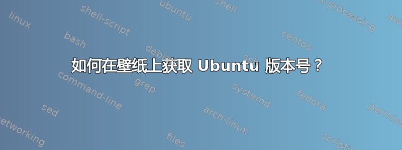 如何在壁纸上获取 Ubuntu 版本号？