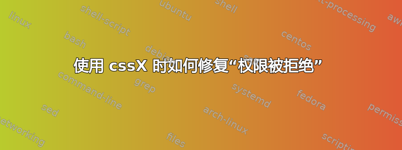 使用 cssX 时如何修复“权限被拒绝”