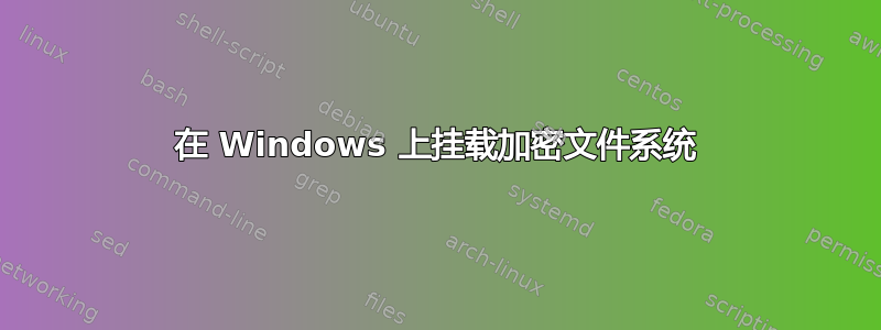 在 Windows 上挂载加密文件系统