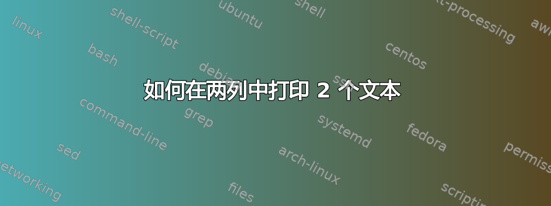 如何在两列中打印 2 个文本