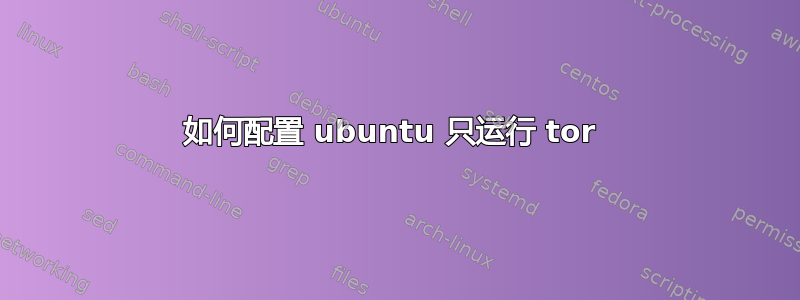 如何配置 ubuntu 只运行 tor 