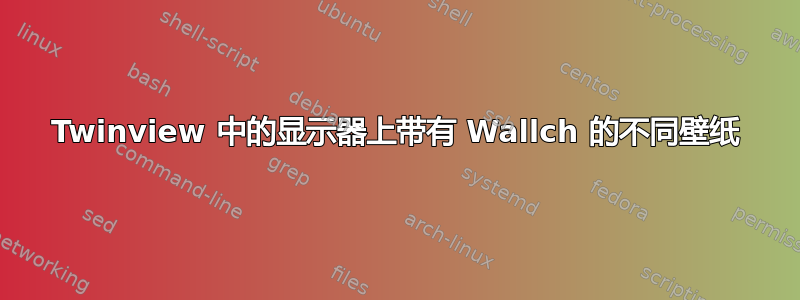 Twinview 中的显示器上带有 Wallch 的不同壁纸