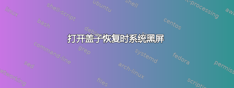 打开盖子恢复时系统黑屏