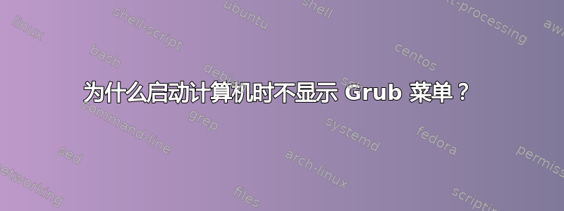 为什么启动计算机时不显示 Grub 菜单？