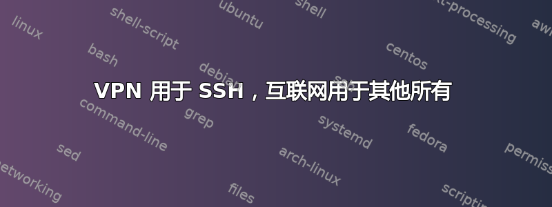 VPN 用于 SSH，互联网用于其他所有