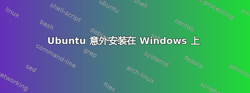 Ubuntu 意外安装在 Windows 上