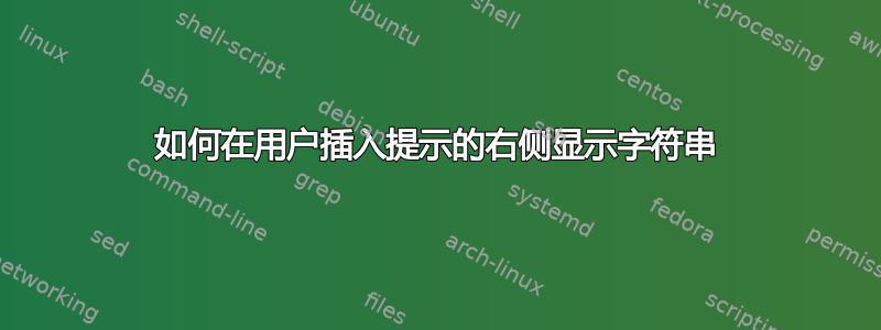 如何在用户插入提示的右侧显示字符串