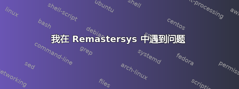 我在 Remastersys 中遇到问题